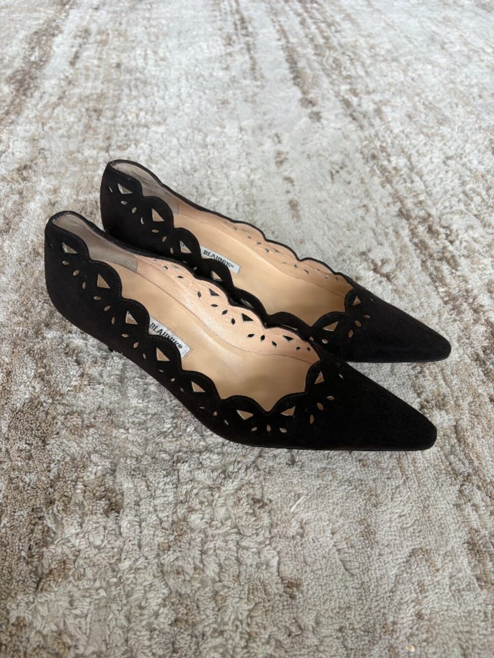 Manolo Blahnik Black Kitten Heels